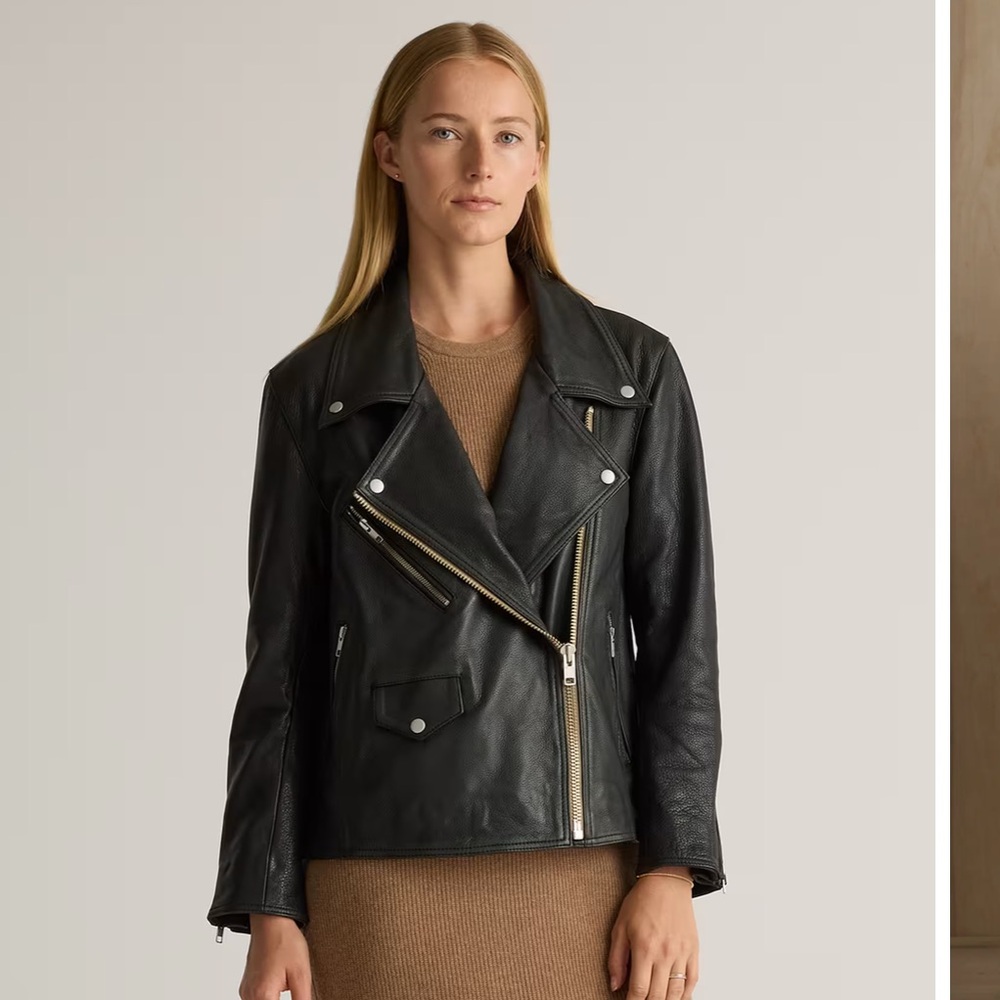 Quince Oversized Leather Jacket